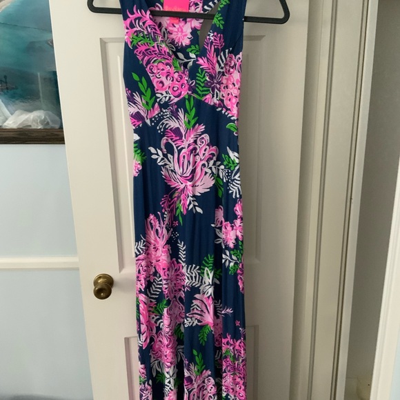 Lilly Pulitzer Noemi Racerback Maxi Dress in Oyster Bay Navy / Size XS - Picture 3 of 3